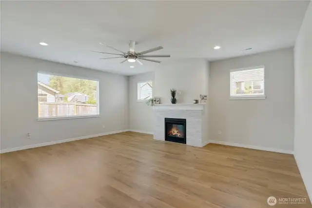 Great room with fireplace