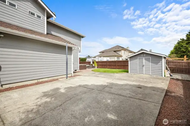 RV Parking and Shed for additional storage