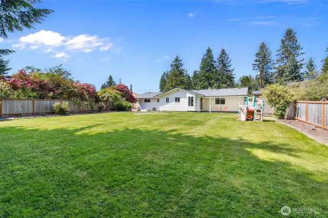 Fully fenced back yard