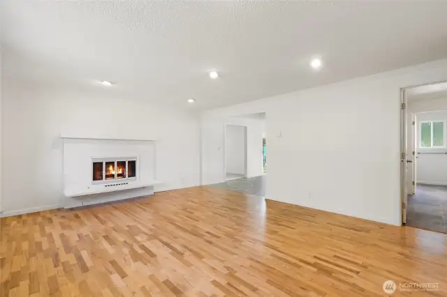Wood burning fireplace is so cozy