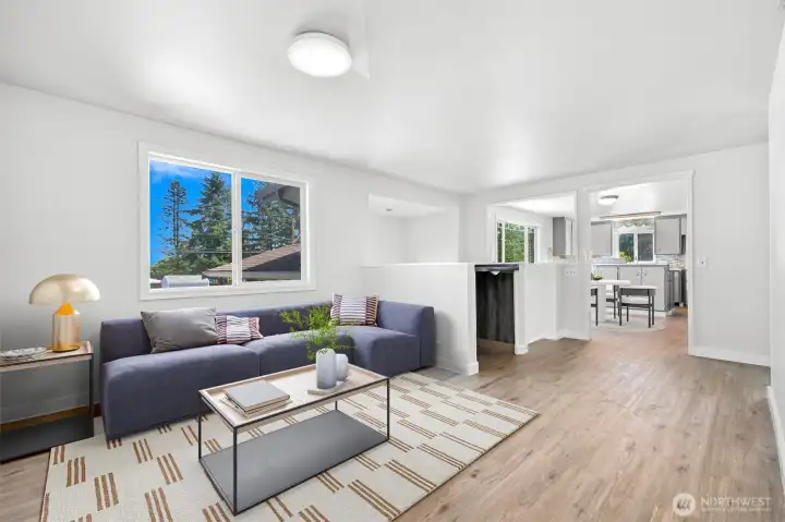 Virtual staging upstairs sitting area