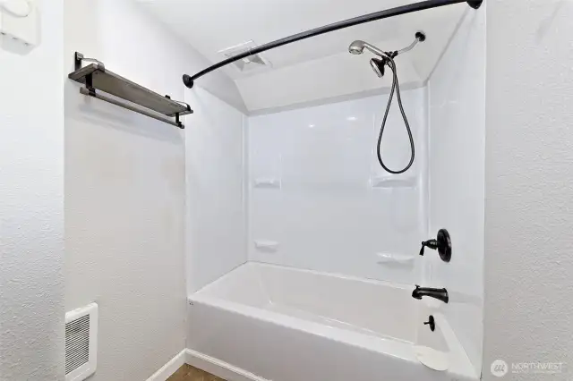 Updated bathroom just a few stairs from the top bedroom.