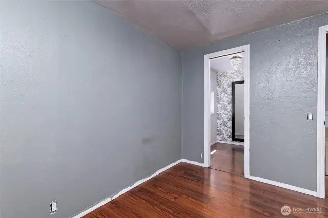 Mid-floor bedroom, looking into the closet.