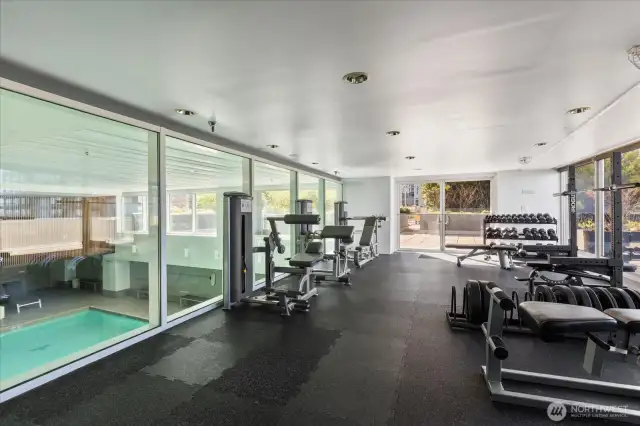 Imagine your morning swim and weight lifting routine steps from your home...