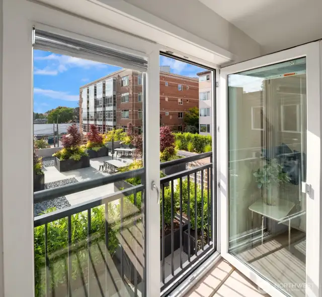 Tilt and Turn windows open fully or tilt out for ventilation - peaceful views and great air flow!