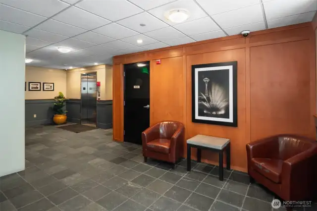Inside the fresh and clean lobby, elevator takes you up the the 4th floor.  Mail boxes are right across from the elevator door.