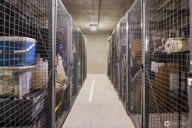 Secured storage area off of the 1st floor, nice to have a little extra space for your seasonal items!