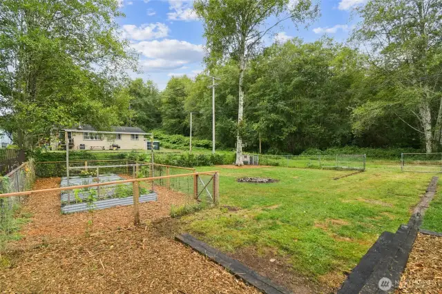 Fenced backyard
