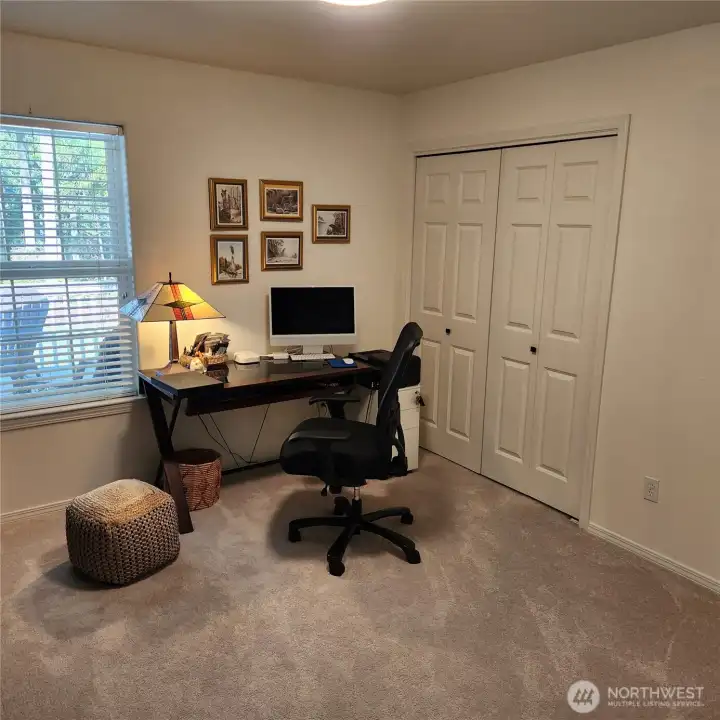 The third bedroom has the bifold closet doors and can be a bedroom or office space.