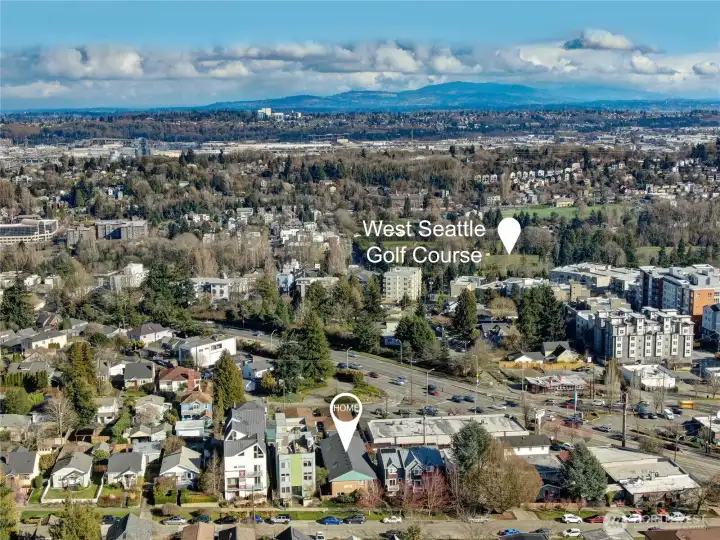 Drone photo looking east