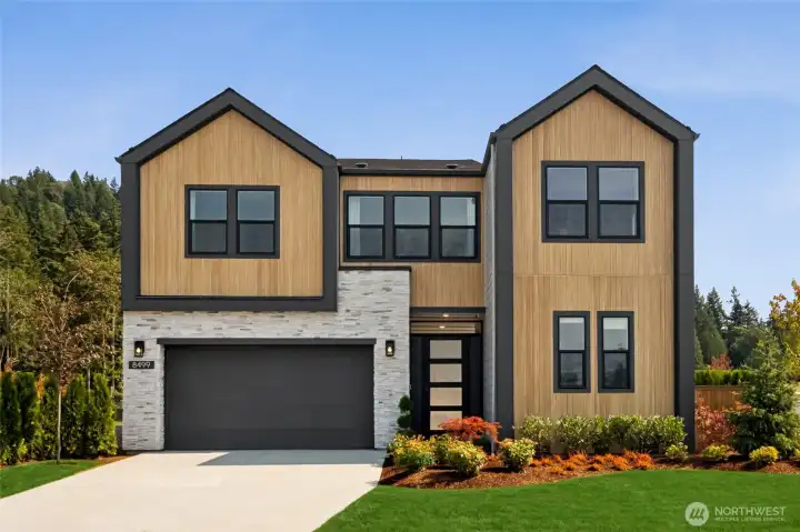 Photo of model home- colors and features will vary