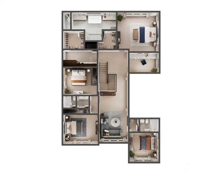 Upper floor- Doll House views-  for illustration only. Features and colors may vary.