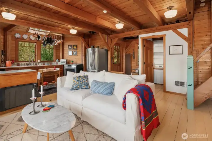 The view looking back into the great room, showing entry and bath doorways.