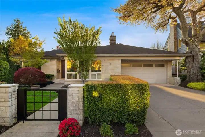 Beautifully landscaped level entry