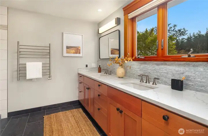 Primary ensuite recently remodeled. Heated floors.