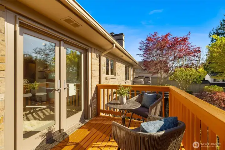 Private deck off the primary bedroom.