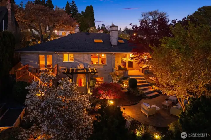 Professional landscape lighting.