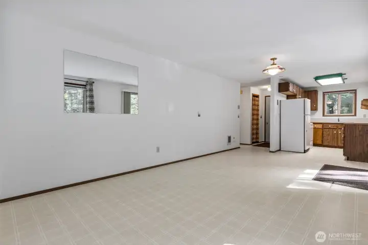 Living room and dining area