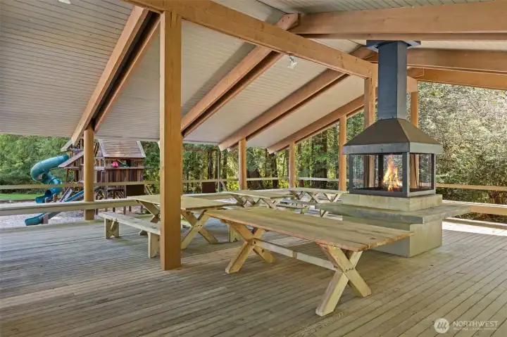 Covered picnic area and playground