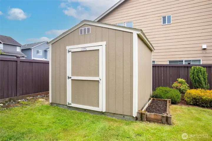 Outdoor shed is great for additional storage for yard or home Outdoor shed is great for additional storage for yard or home