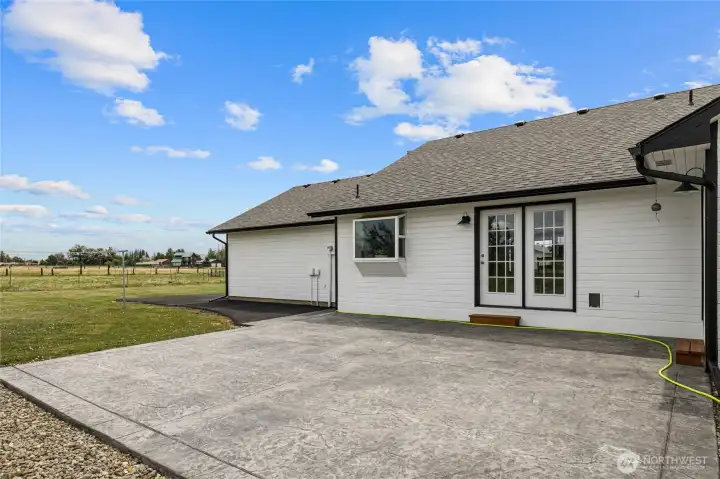 Huge back patio, extra large and great for entertaining.