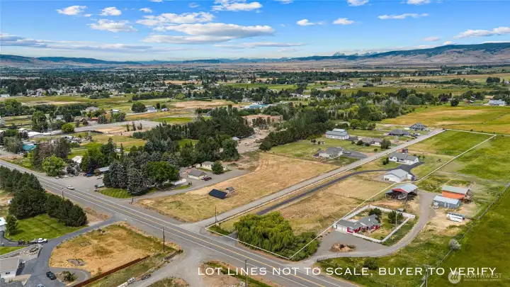 Here is a photo of the approx lot lines to the property.