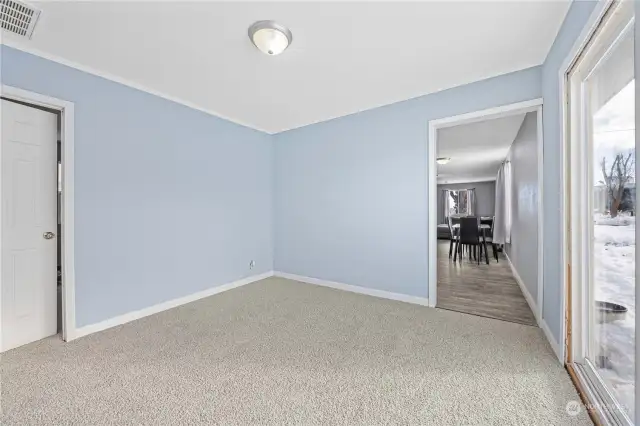 Bonus room connects to main living space