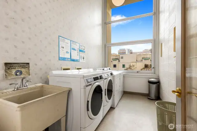 Shared laundry room is steps away from the unit on the same floor!