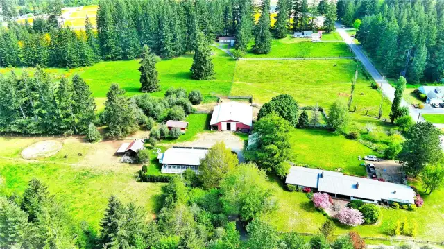 115 Kakela Rd Winlock. Another view, aerial photo showing buildings and pastures