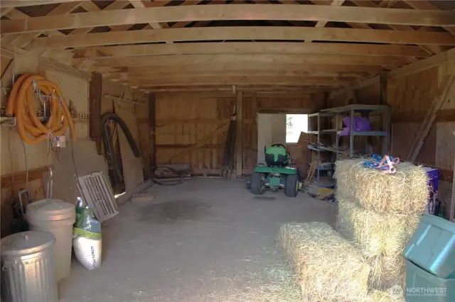 Inside storage shed