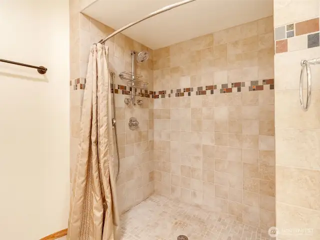 Primary Bathroom roll-in shower