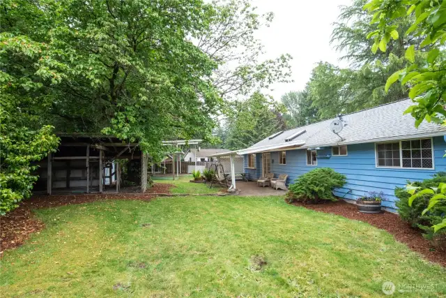 Lush yard - view from east corner.