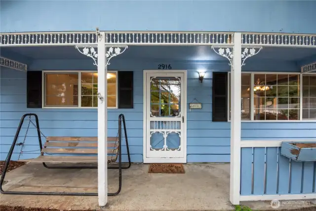 Front door & patio detail.