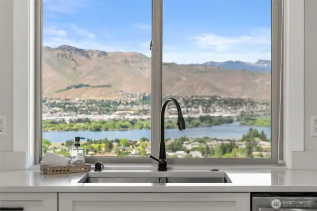 View from sink in lower level kitchen