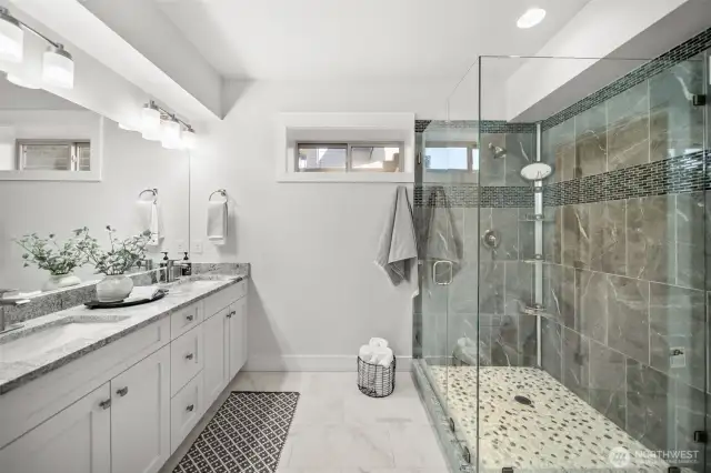 Lower level primary bathroom