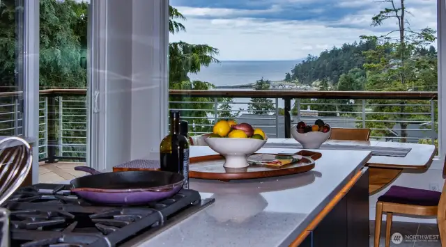 Kitchen with a View...the marina and sweeping views before you as you work and play.