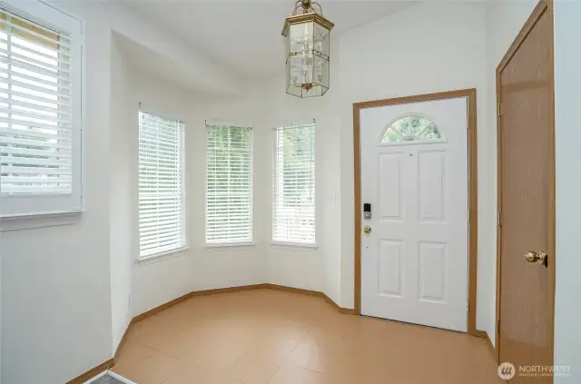 An abundance of natural light creates a welcoming first impression.