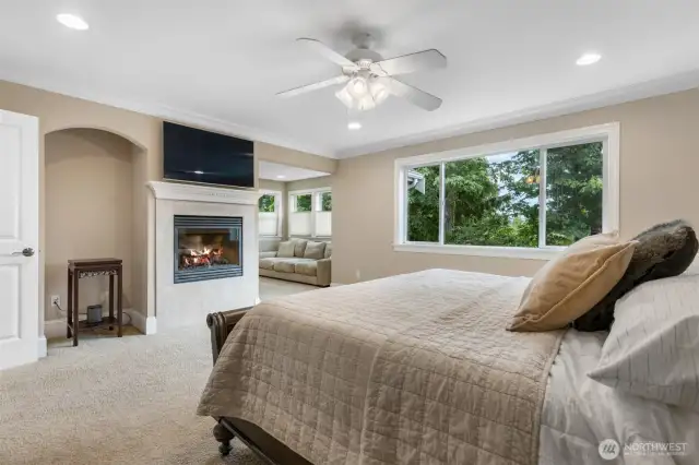 Gas Fireplace in Primary Suite