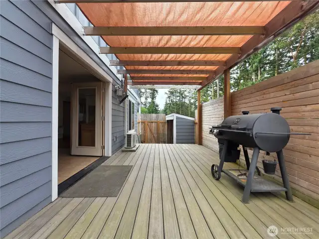Deck Space to Side Yard and Covered Storage