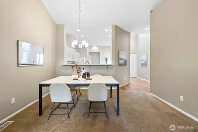 Eat, cook, and entertain with dining just moments from the kitchen.