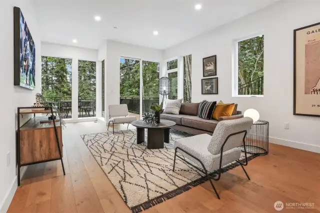 The main floor family room is a perfect place to relax.