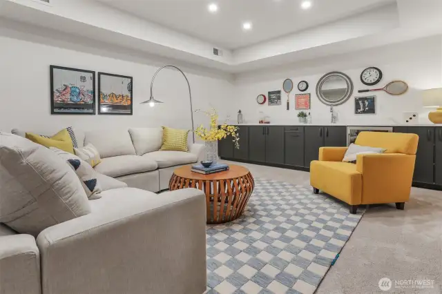 Lower level media room is ready for games, movies, and anything else you can imagine.