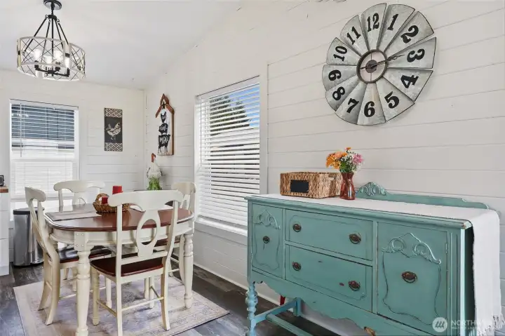 Lots of room for your dining set & a buffet or hutch.