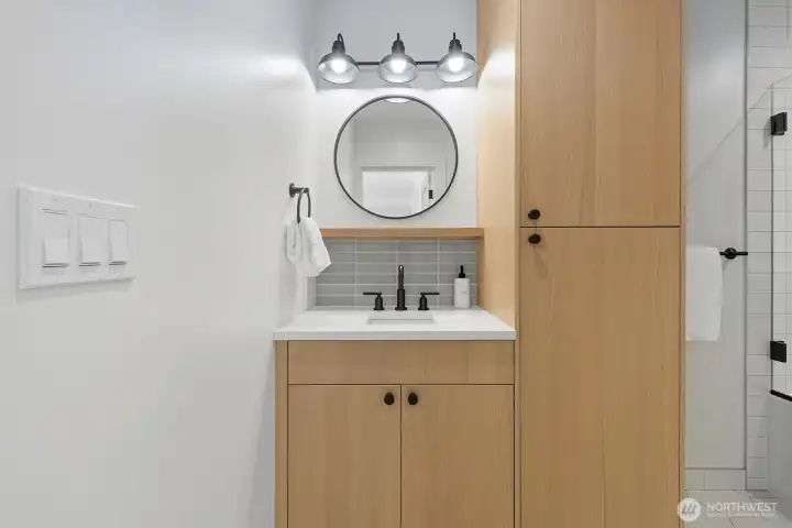 Brand new bathroom on the main is luxurious and spacious!