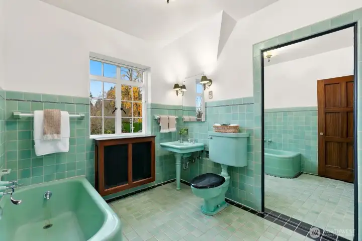 Second floor full bath with original tile!