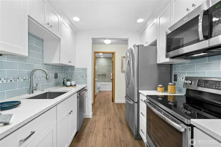 Top of the line stainless steel appliances