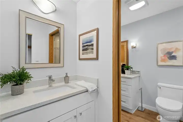 Sink and vanity dedicated to primary