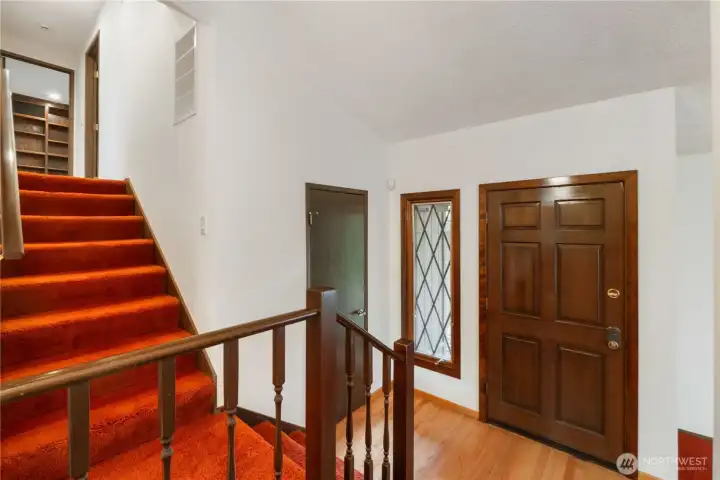 Entry on main level, with staircase leading to 2nd level, where Bedrooms are located.