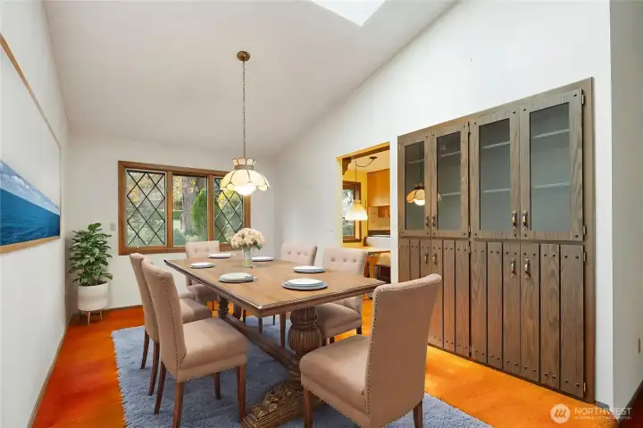 Virtually staged Dining room on main level