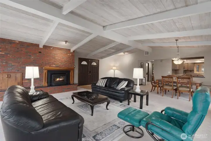 Living room looking towards dining & kitchen